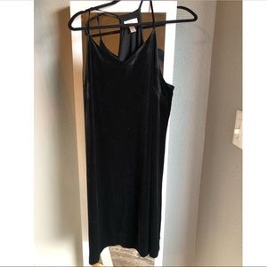 Loft Outlet Black Velvet V-Neck Dress
